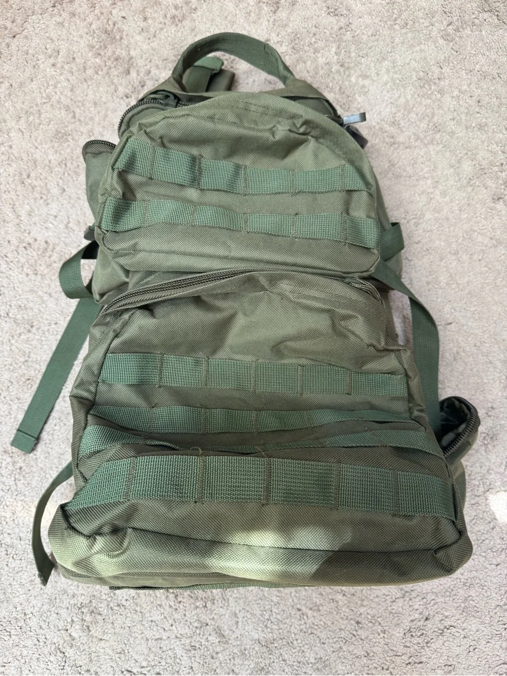 Olive Green Tactical Backpack with MOLLE Webbing for Men
